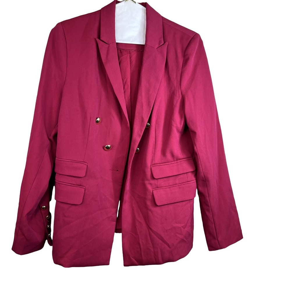 XOXO Size XL Long Sleeve Lined Jacket Padded Shoulders (Flaw Button Miss…